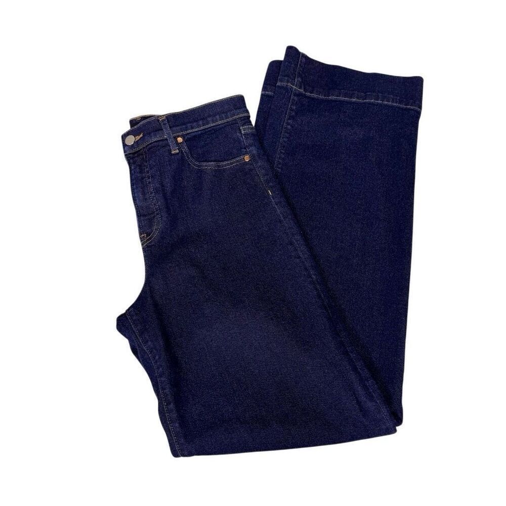 Express dark wash wide leg high rise jeans size 8 long - Picture 9 of 11
